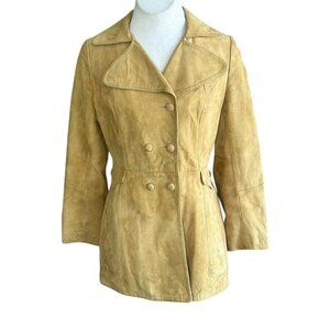 Marquis Vintage 70s Suede Leather Double Breasted Jacket